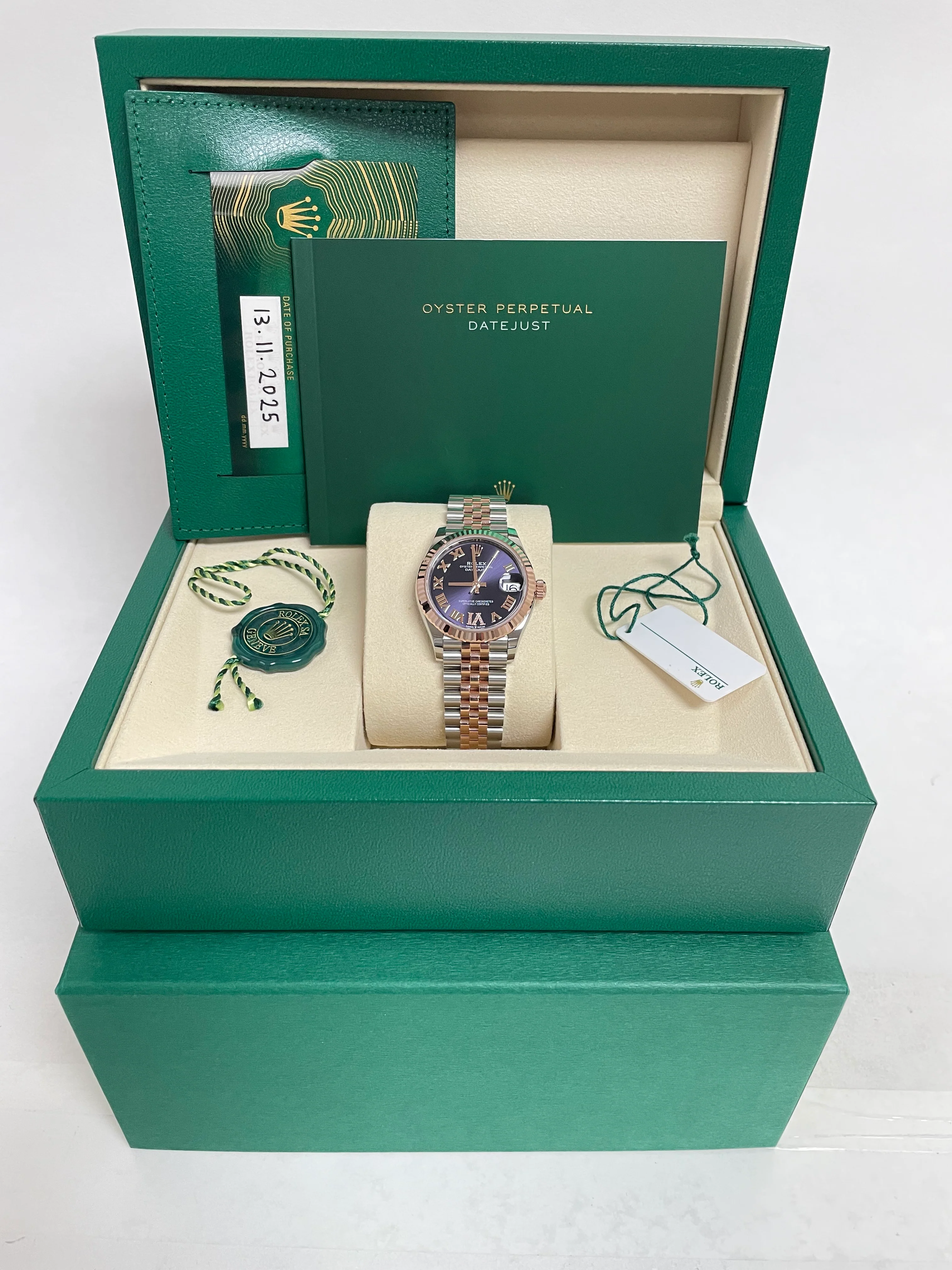 Rolex Datejust 31mm - Steel and Gold Pink Gold - Fluted Bezel - Jubilee - Image 6