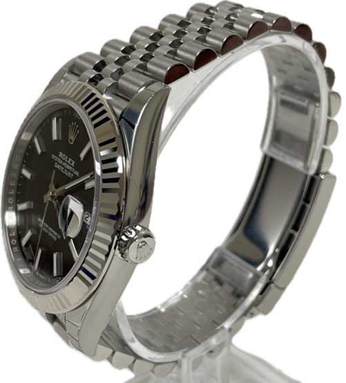 Rolex Datejust 41 Steel and White Gold - Fluted Bezel - Jubilee - Image 4
