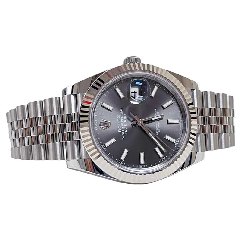 Rolex Datejust 41 Steel and White Gold - Fluted Bezel - Jubilee - Image 5